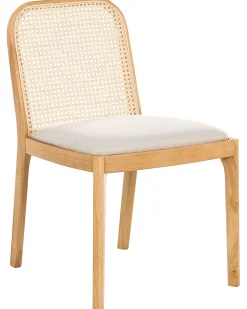 Set di 2 sedie da pranzo EDINA Tessuto Marrone chiaro/Beige