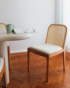 Set di 2 sedie da pranzo EDINA Tessuto Marrone chiaro/Beige