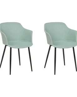 Set di 2 sedie da pranzo ELIM Tessuto Verde menta
