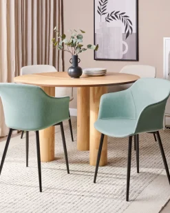 Set di 2 sedie da pranzo ELIM Tessuto Verde menta