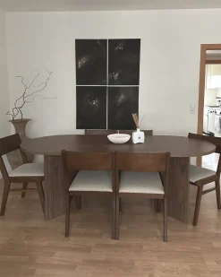 Set di 2 sedie da pranzo ENOLA Legno Marrone/Beige chiaro