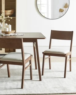 Set di 2 sedie da pranzo ENOLA Legno Marrone/Beige chiaro