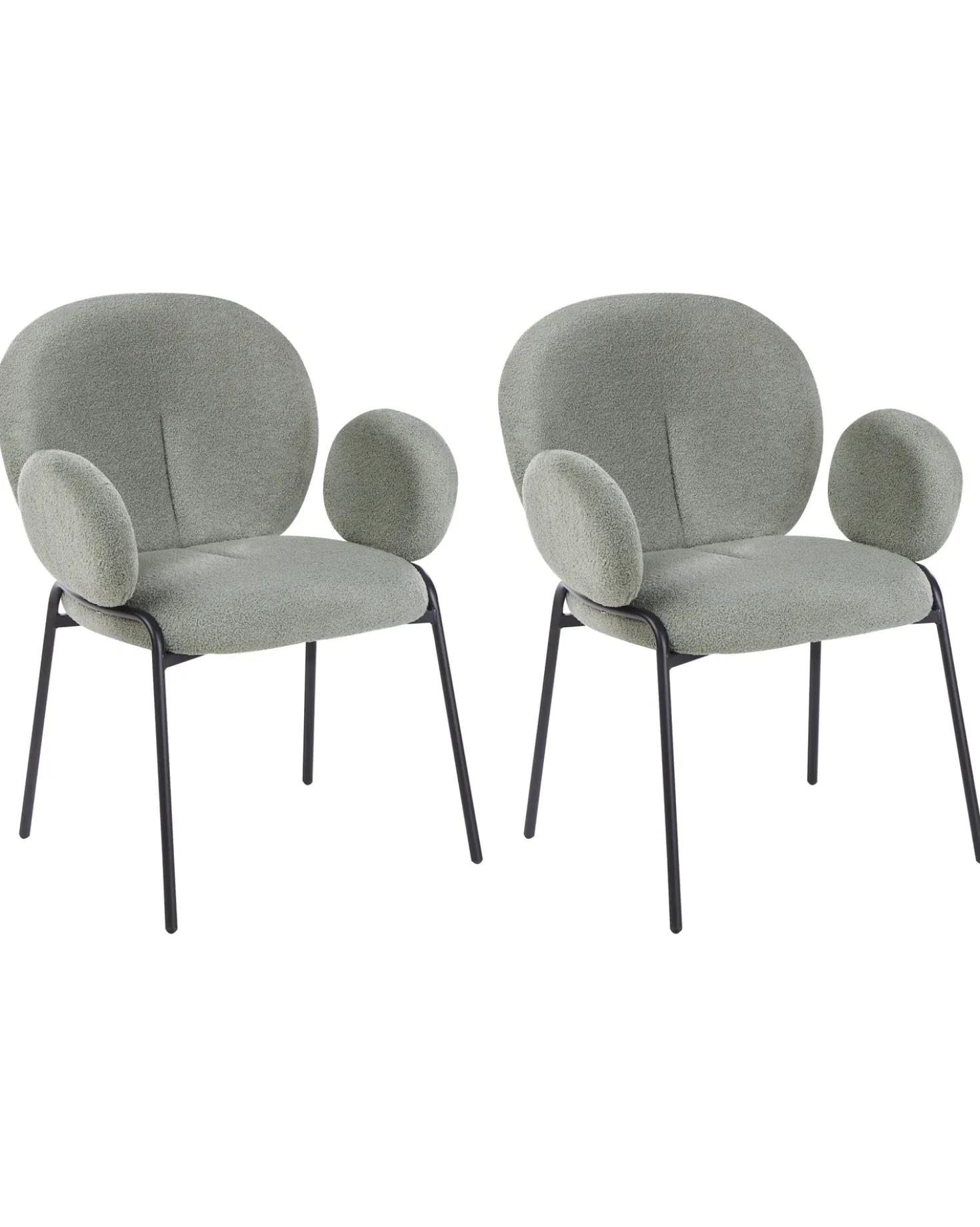Set di 2 sedie da pranzo ELY Bouclé Verde chiaro