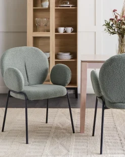 Set di 2 sedie da pranzo ELY Bouclé Verde chiaro