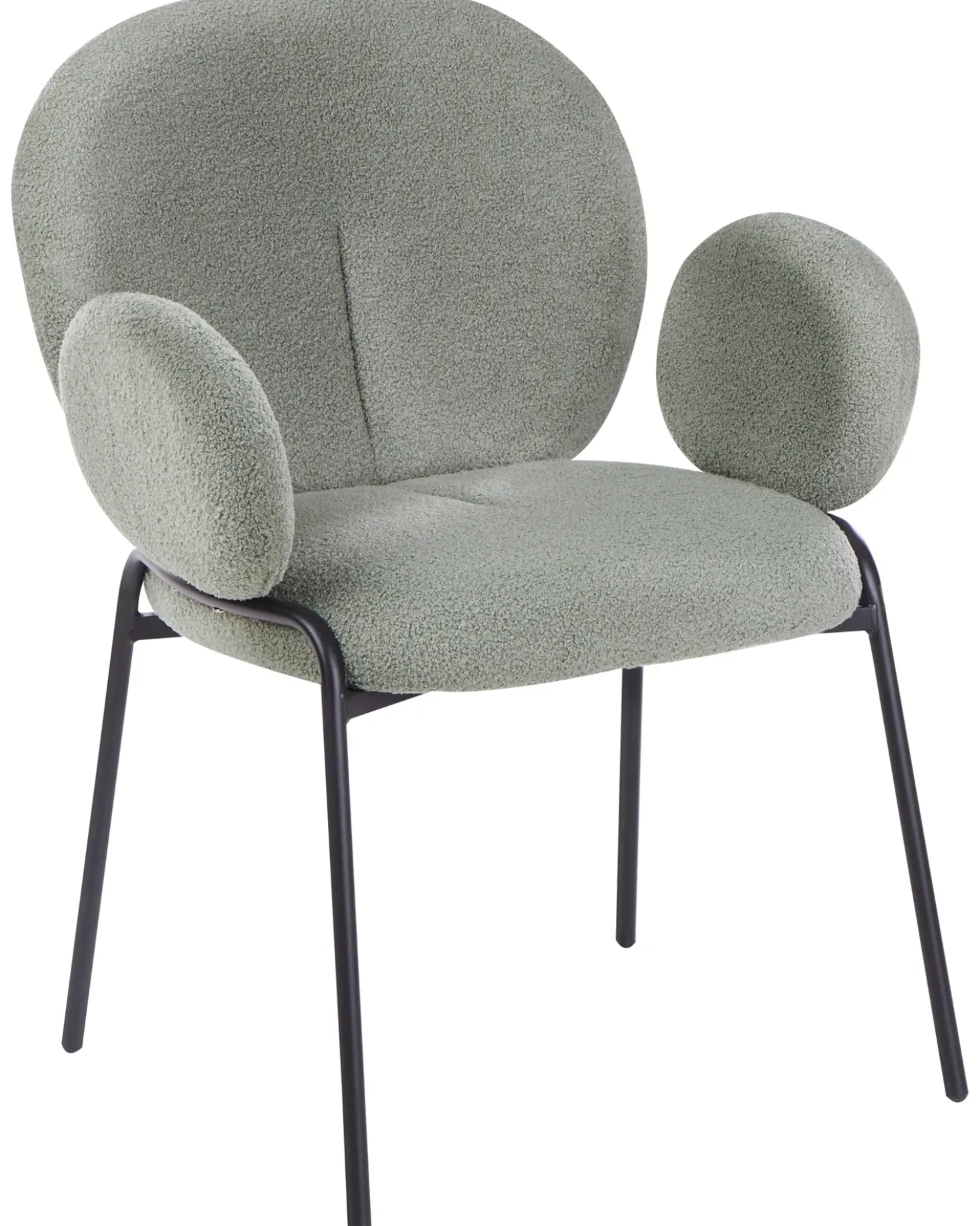 Set di 2 sedie da pranzo ELY Bouclé Verde chiaro