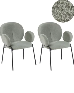 Set di 2 sedie da pranzo ELY Bouclé Verde chiaro