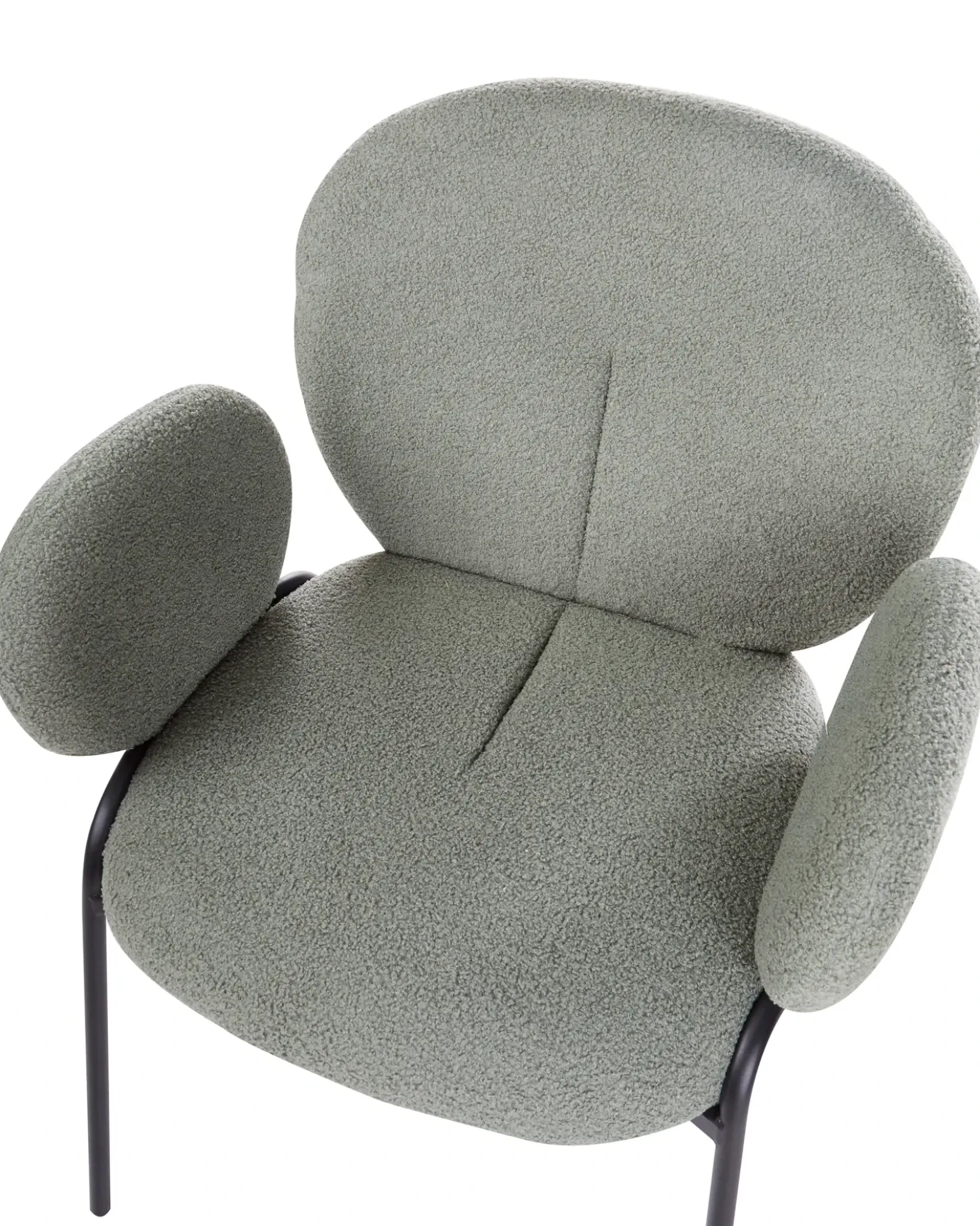 Set di 2 sedie da pranzo ELY Bouclé Verde chiaro