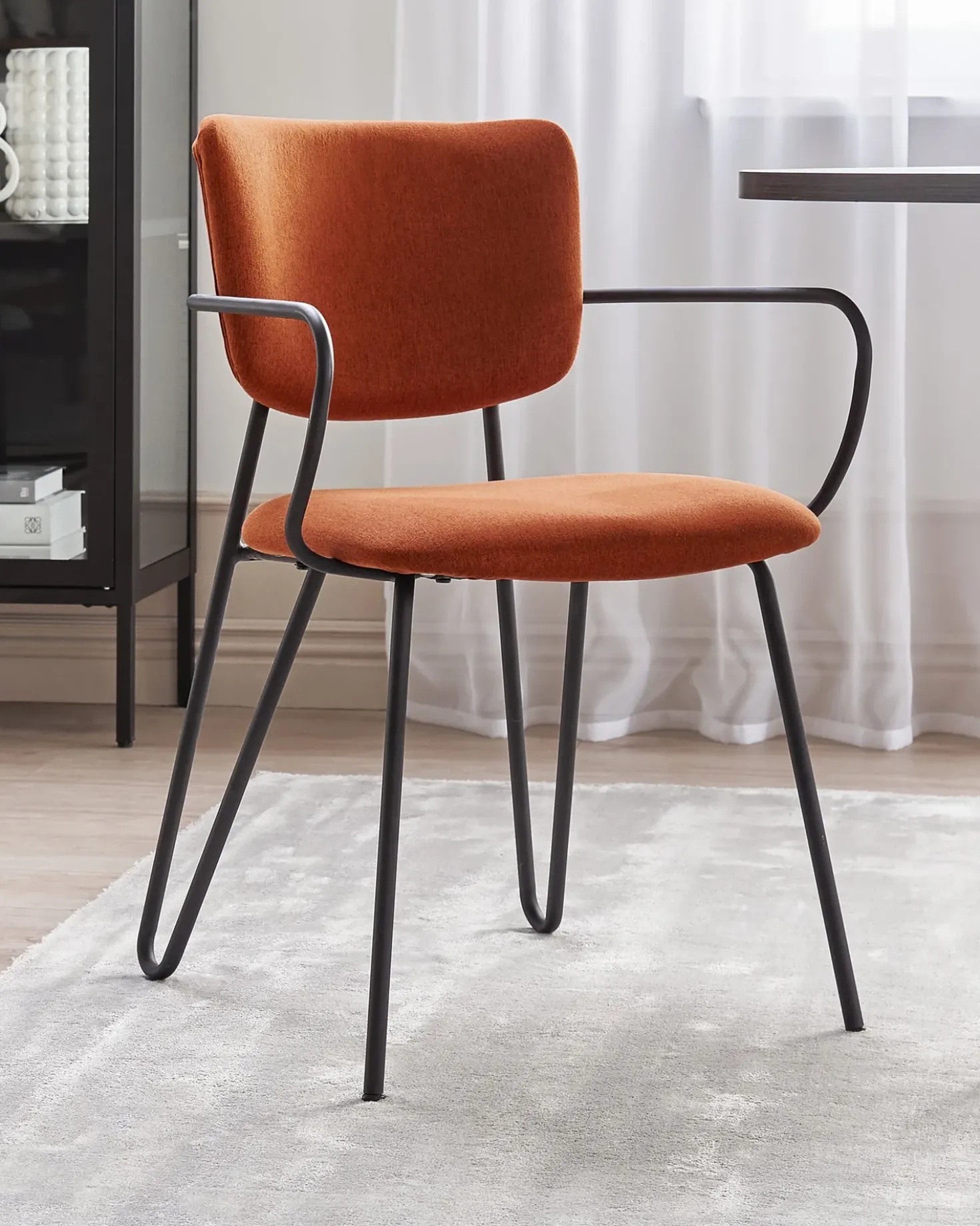 Set di 2 sedie da pranzo ELKO Tessuto Arancione
