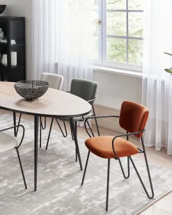 Set di 2 sedie da pranzo ELKO Tessuto Arancione