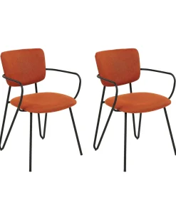 Set di 2 sedie da pranzo ELKO Tessuto Arancione