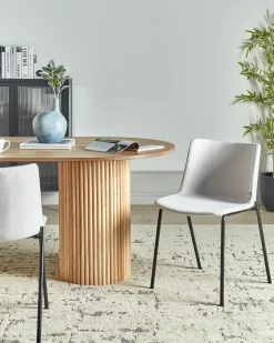 Set di 2 sedie da pranzo ESBON Tessuto Grigio chiaro