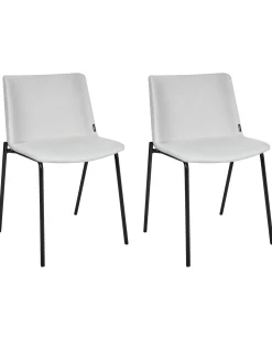 Set di 2 sedie da pranzo ESBON Tessuto Grigio chiaro