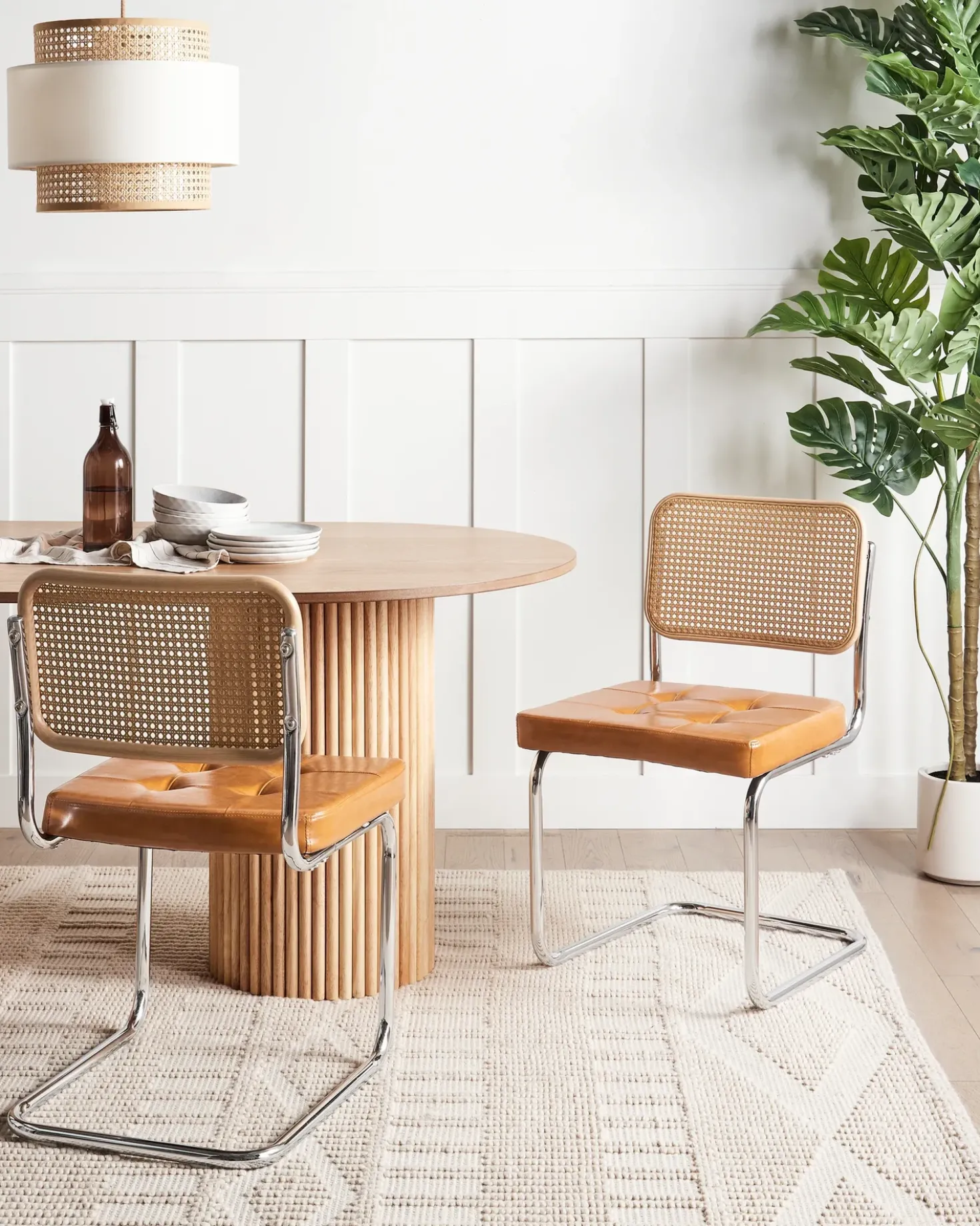 Set di 2 sedie da pranzo ETHETE Pelle sintetica Marrone dorato