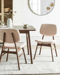 Set di 2 sedie da pranzo ELAINE Bouclé Marrone scuro/Beige
