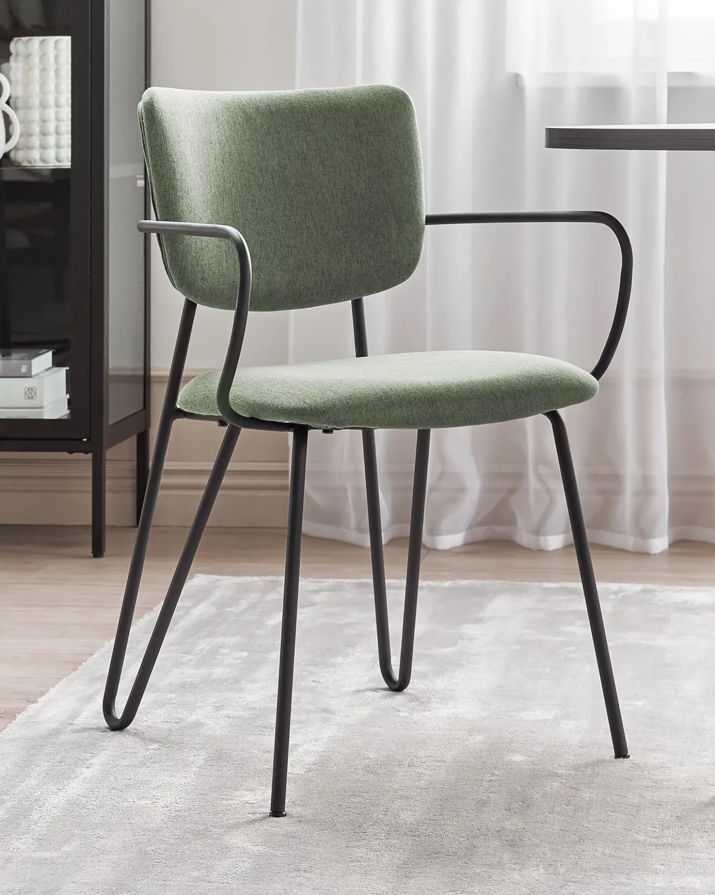 Set di 2 sedie da pranzo ELKO Tessuto Verde scuro