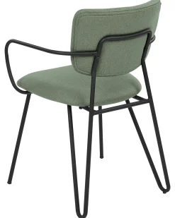 Set di 2 sedie da pranzo ELKO Tessuto Verde scuro