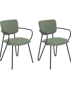 Set di 2 sedie da pranzo ELKO Tessuto Verde scuro