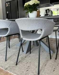 Set di 2 sedie da pranzo ELMA Tessuto Grigio chiaro