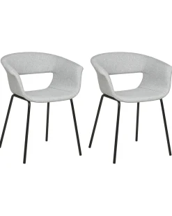 Set di 2 sedie da pranzo ELMA Tessuto Grigio chiaro