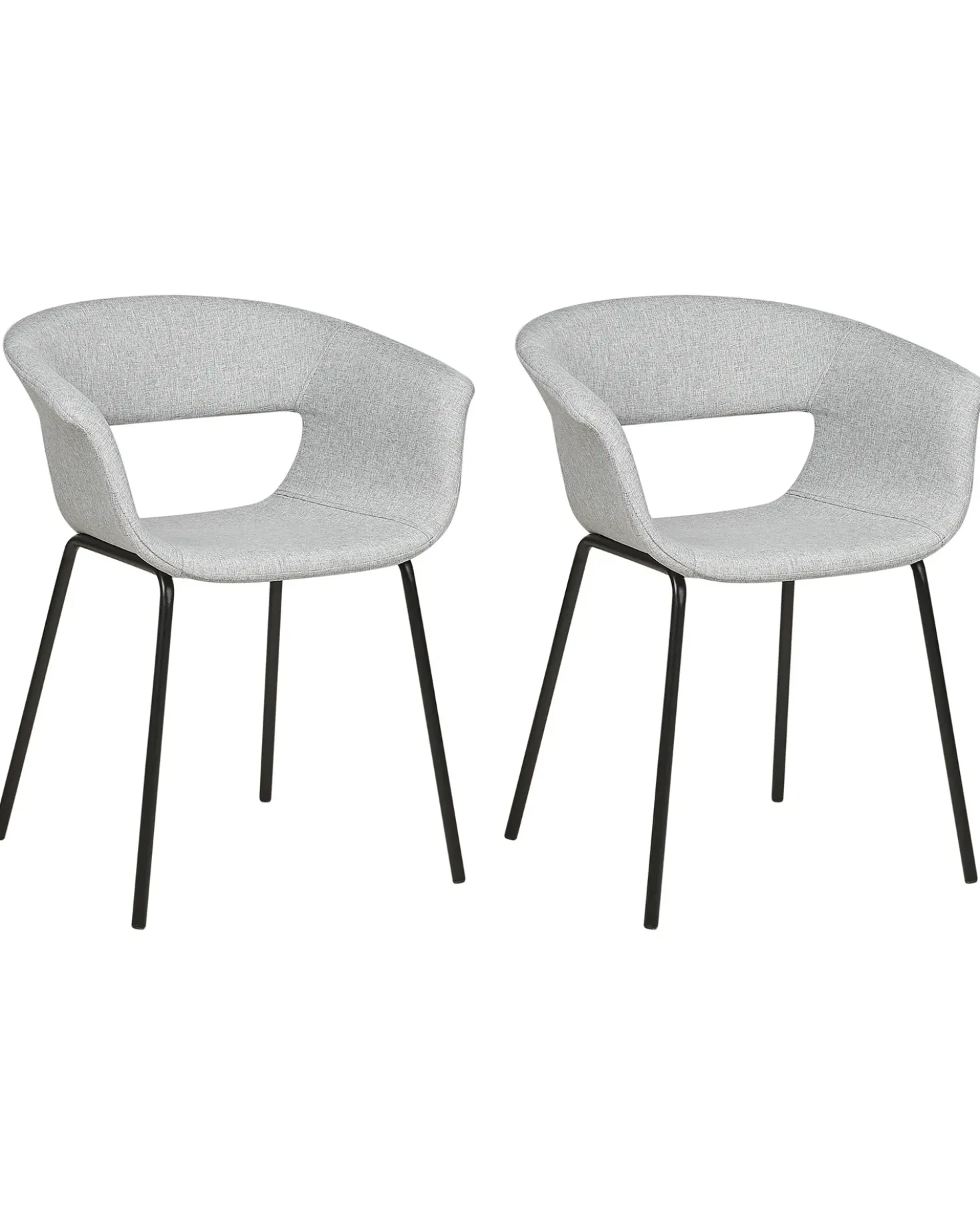 Set di 2 sedie da pranzo ELMA Tessuto Grigio chiaro