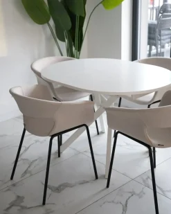 Set di 2 sedie da pranzo ELMA Tessuto Beige chiaro
