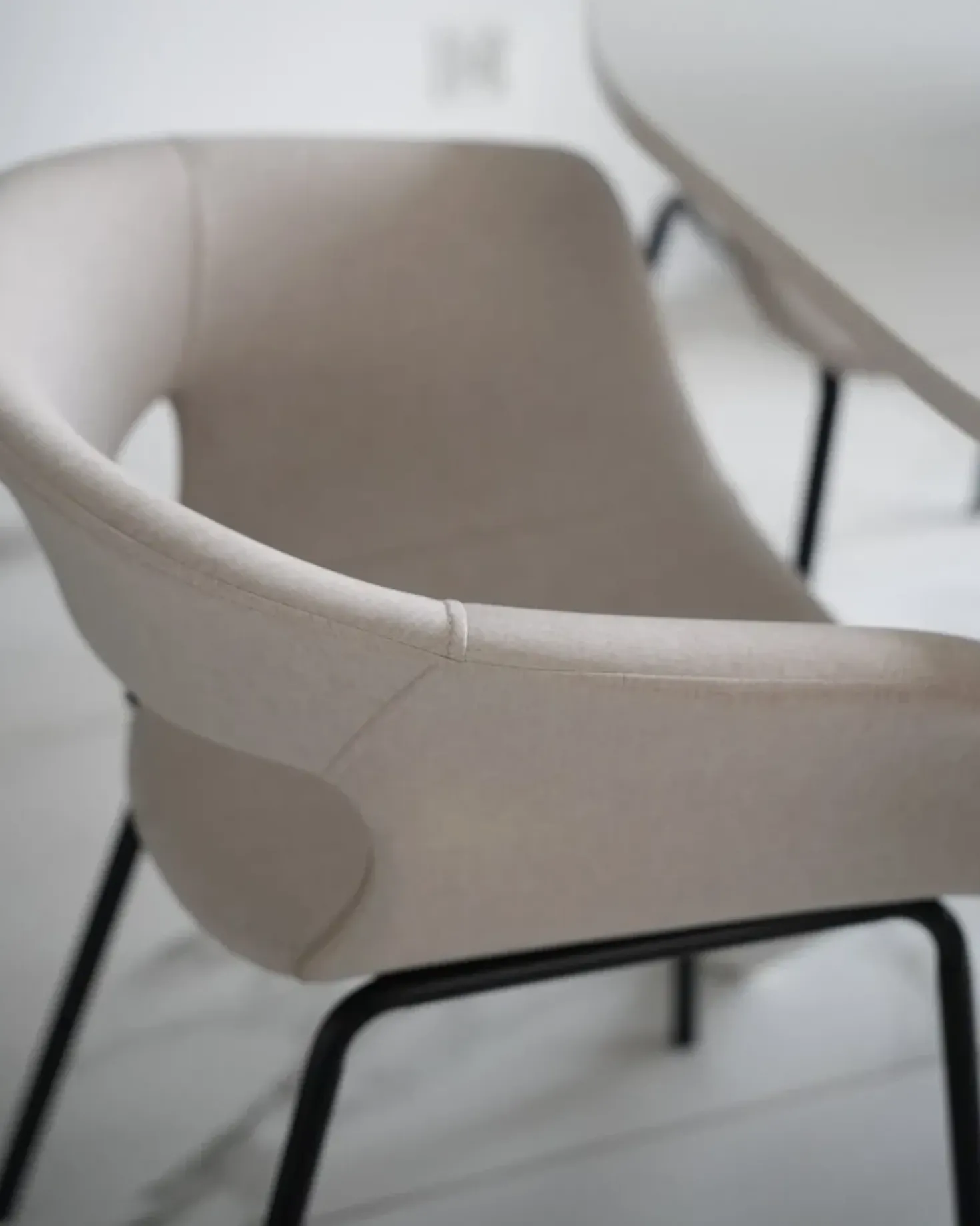 Set di 2 sedie da pranzo ELMA Tessuto Beige chiaro