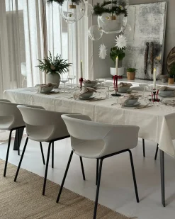 Set di 2 sedie da pranzo ELMA Tessuto Beige chiaro