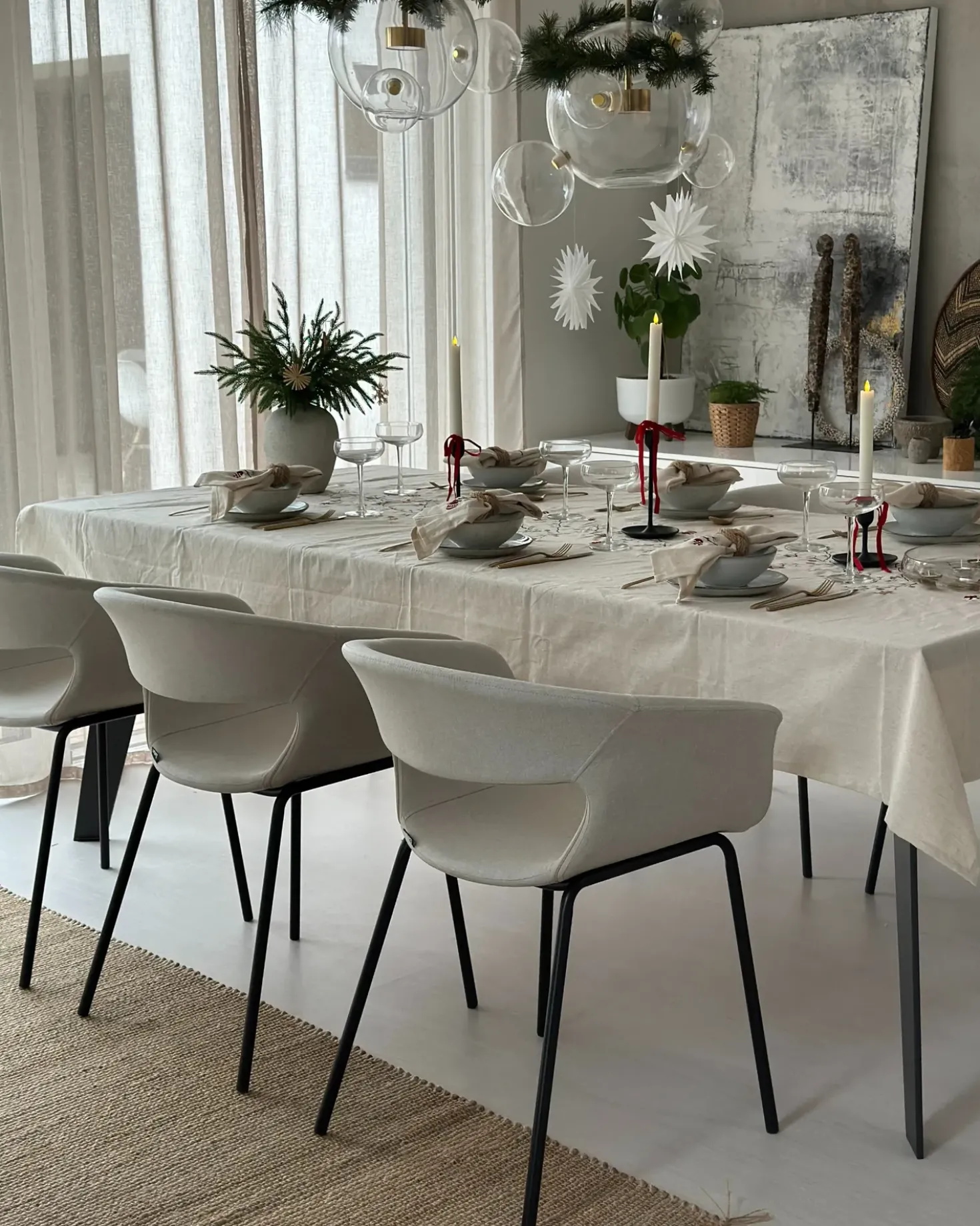 Set di 2 sedie da pranzo ELMA Tessuto Beige chiaro