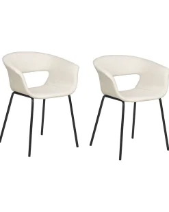 Set di 2 sedie da pranzo ELMA Tessuto Beige chiaro