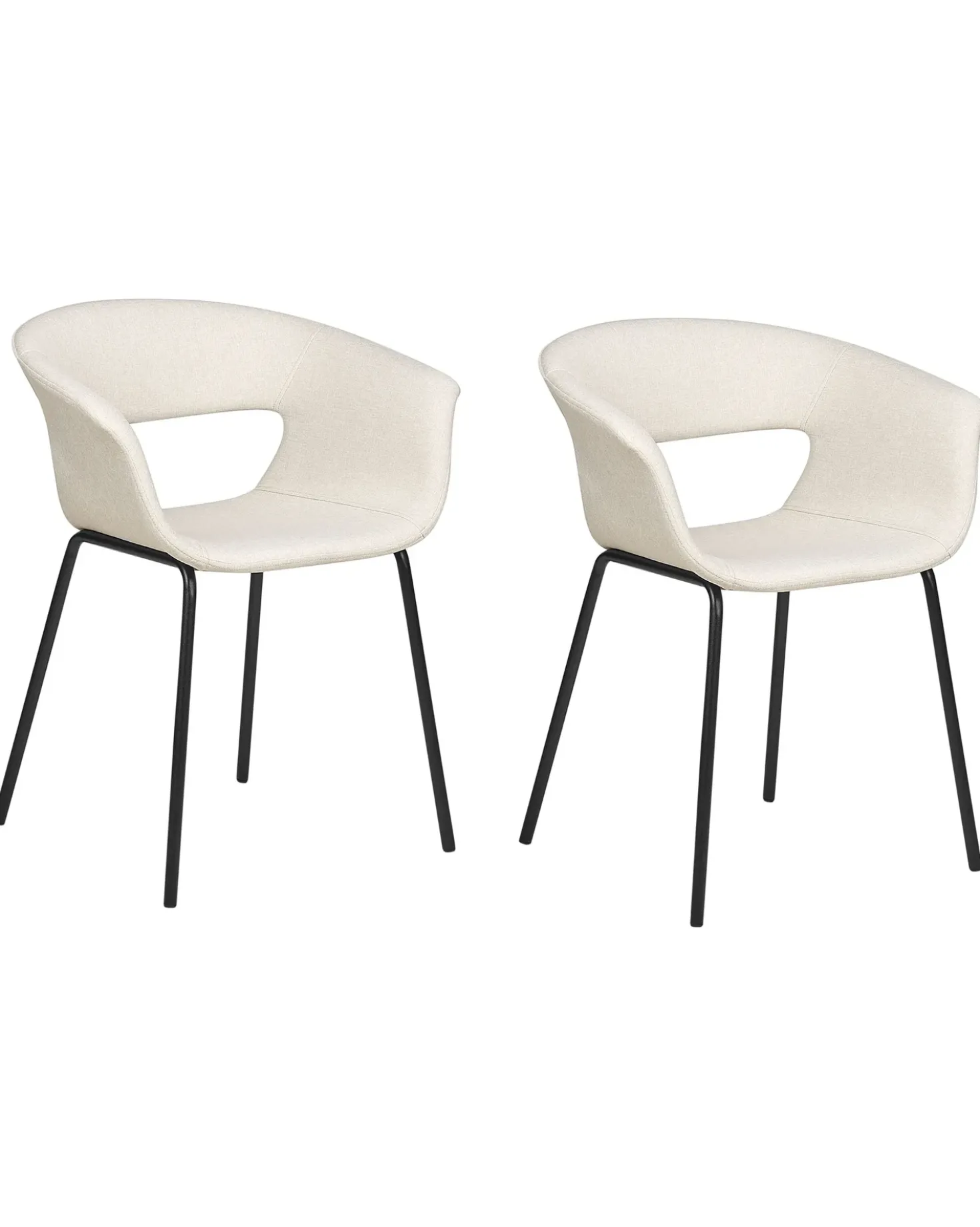 Set di 2 sedie da pranzo ELMA Tessuto Beige chiaro