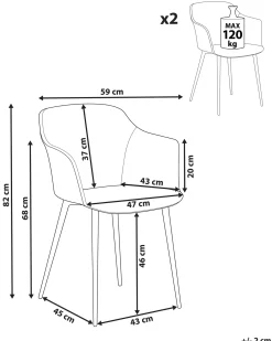 Set di 2 sedie da pranzo ELIM Tessuto Arancione