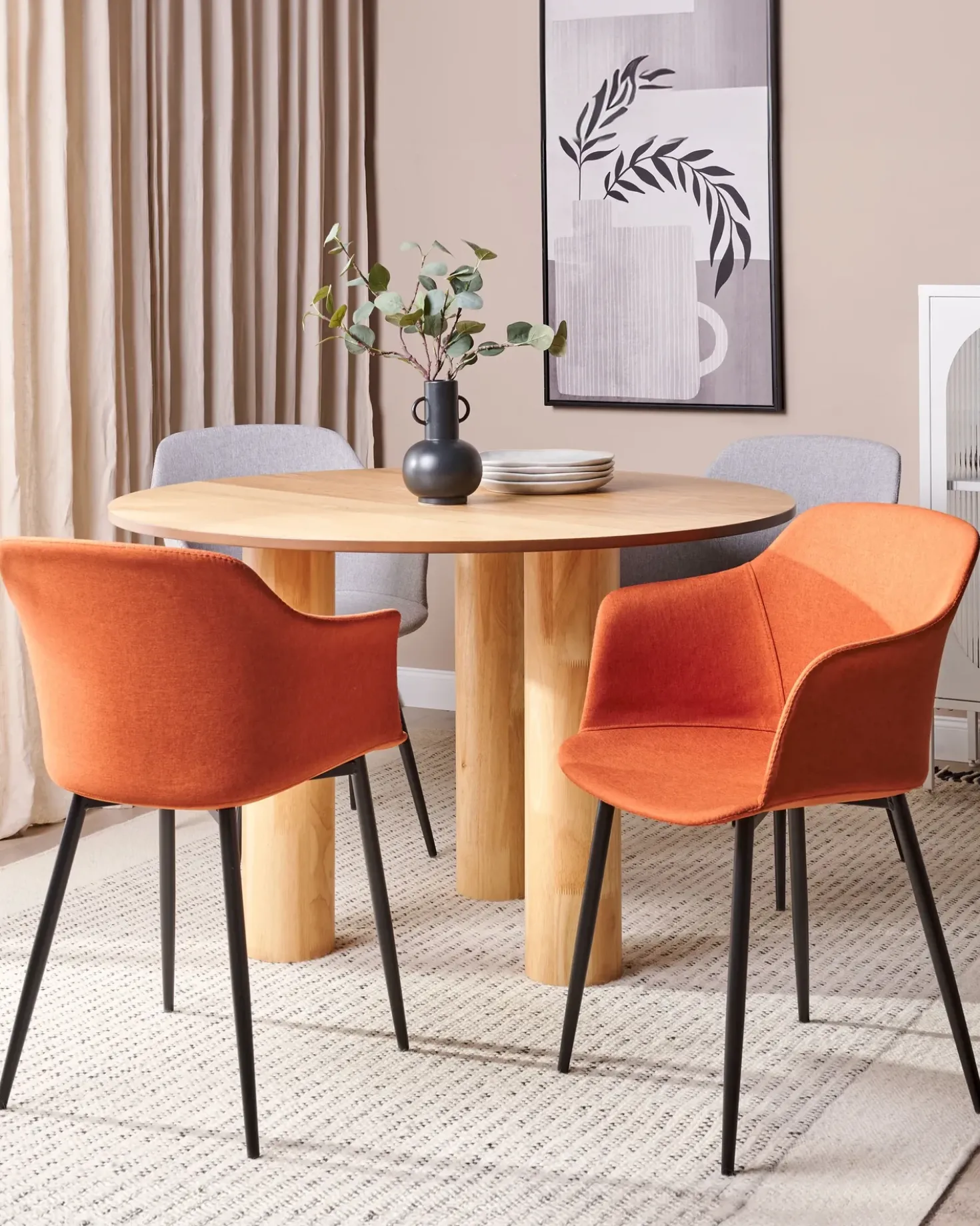 Set di 2 sedie da pranzo ELIM Tessuto Arancione