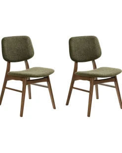 Set di 2 sedie da pranzo ELAINE Bouclé Marrone scuro/Verde