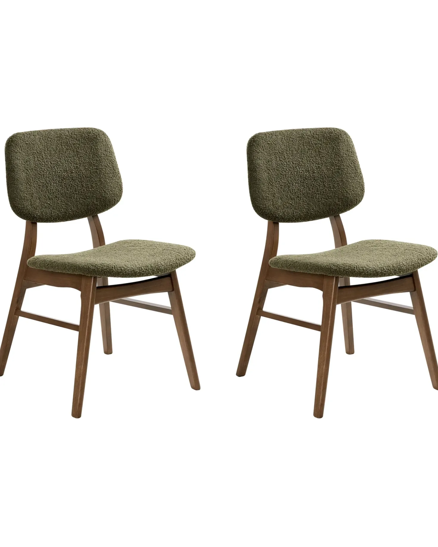 Set di 2 sedie da pranzo ELAINE Bouclé Marrone scuro/Verde