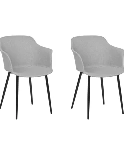 Set di 2 sedie da pranzo ELIM Tessuto Grigio chiaro