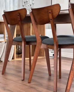 Set di 2 sedie da pranzo ERIE Legno Marrone scuro/Grigio