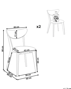 Set di 2 sedie da pranzo ERIE Legno Marrone scuro/Grigio