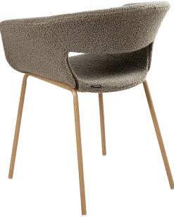Set di 2 sedie da pranzo ELMA Bouclé Tortora