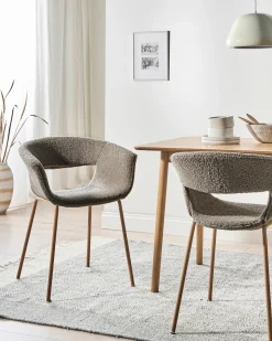 Set di 2 sedie da pranzo ELMA Bouclé Tortora