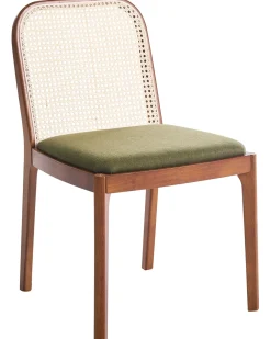 Set di 2 sedie da pranzo EDINA Tessuto Marrone/Verde