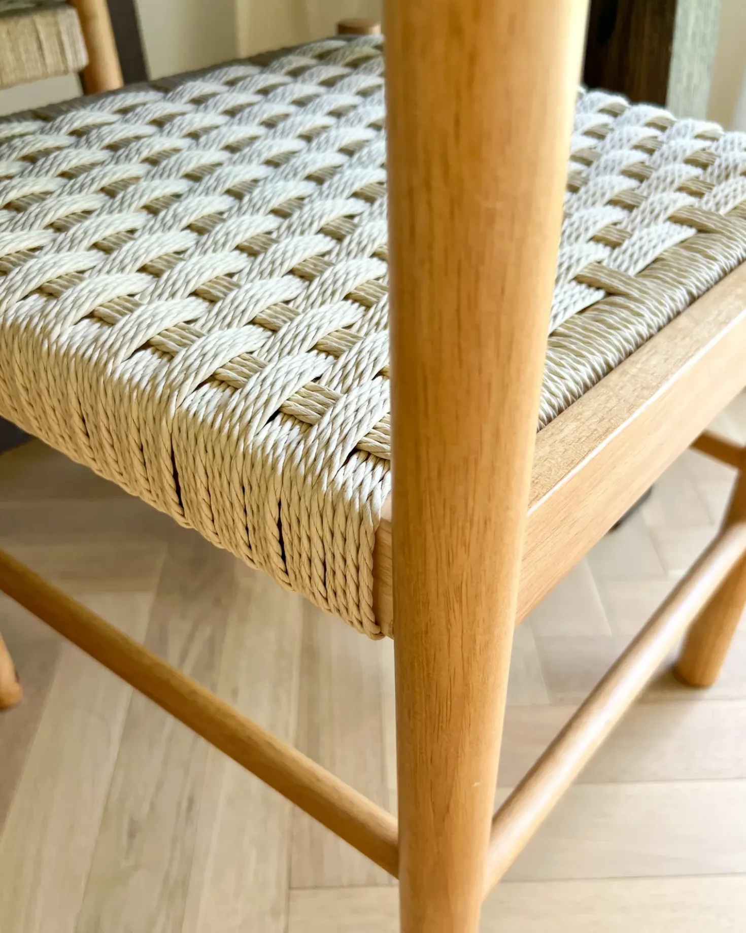 Set di 2 sedie da pranzo EAGAN Legno Marrone chiaro/Beige