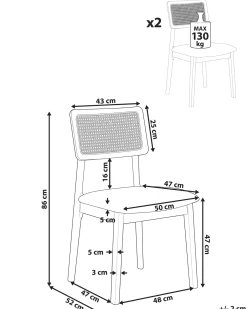 Set di 2 sedie da pranzo EMBAR Legno Marrone