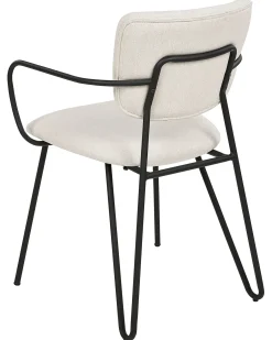Set di 2 sedie da pranzo ELKO Tessuto Bianco sporco
