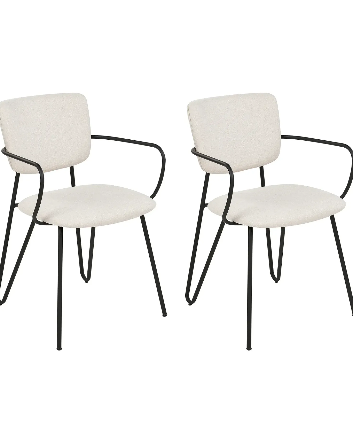 Set di 2 sedie da pranzo ELKO Tessuto Bianco sporco