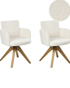 Set di 2 sedie da pranzo EVELYN Bouclé Bianco sporco