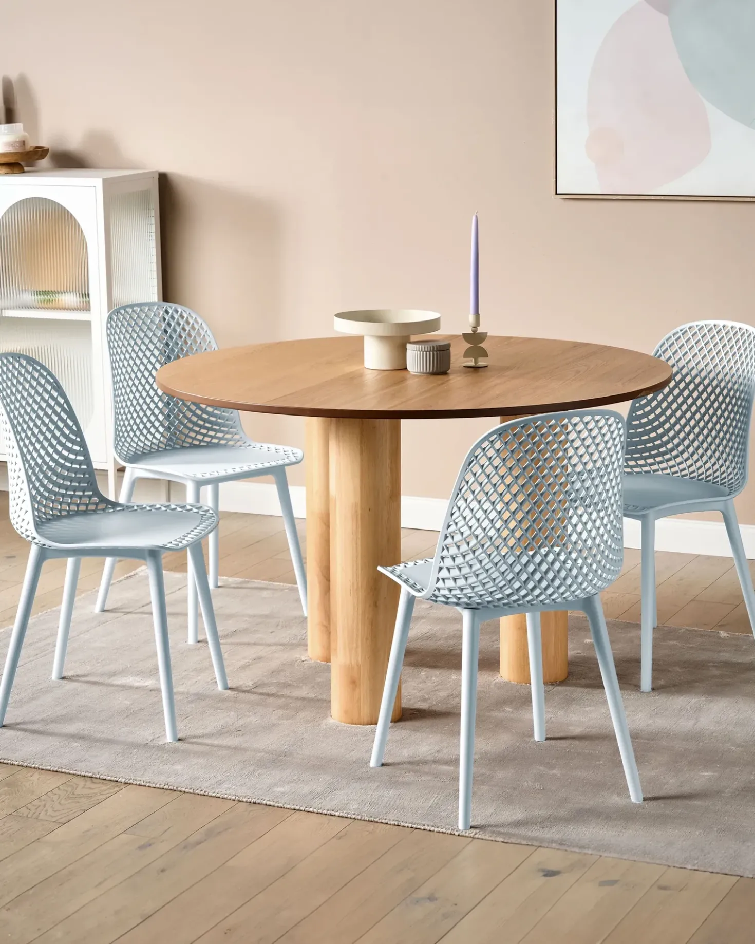 Set di 4 sedie da pranzo EMORY Azzurro