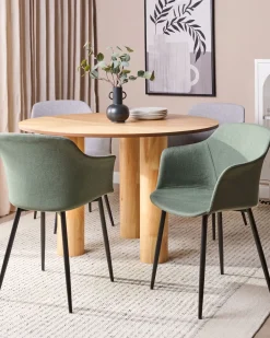 Set di 2 sedie da pranzo ELIM Tessuto Verde scuro