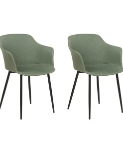 Set di 2 sedie da pranzo ELIM Tessuto Verde scuro