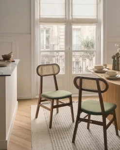 Set di 2 sedie da pranzo FALLON Legno Marrone/Verde