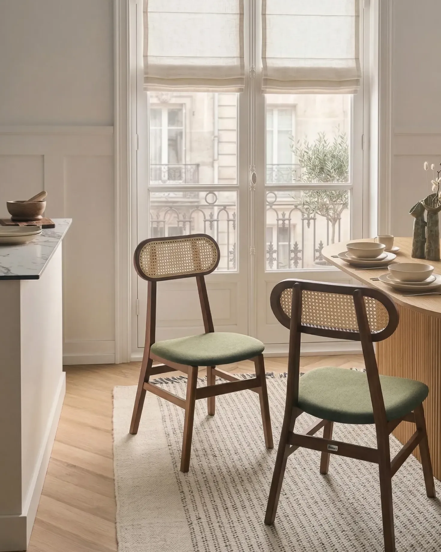 Set di 2 sedie da pranzo FALLON Legno Marrone/Verde